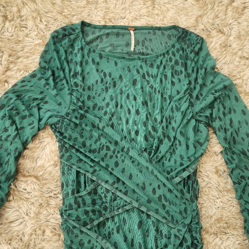 Free People Katana Mini Dress Alpine Combo Dark Green - Picture 7 of 15